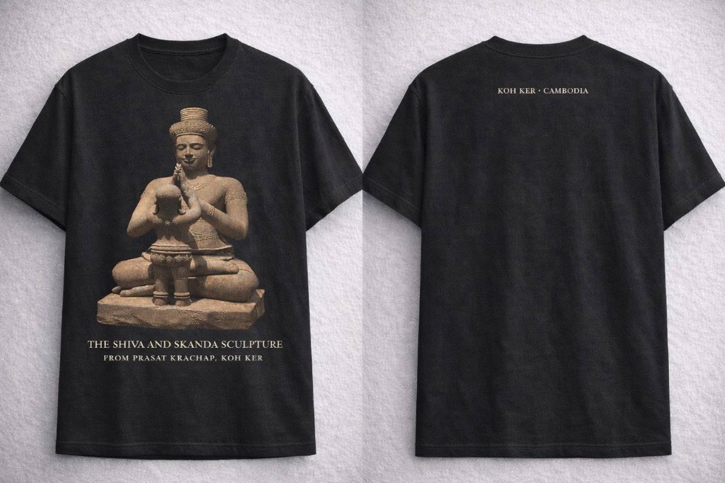 Shiva & Skanda tee in Black, front and back